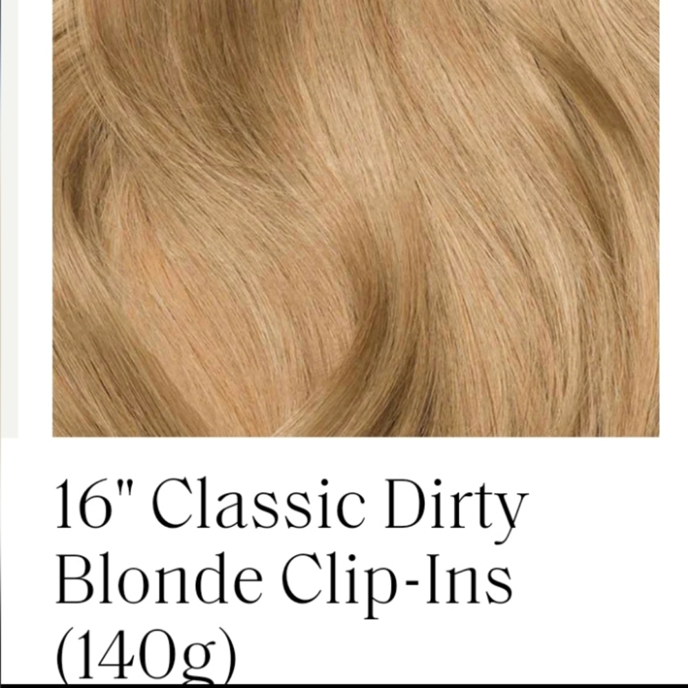 🌟 Luxy"16 dirty blonde 100% Remy human hair extensions Clip-in ✨️ NWT💫